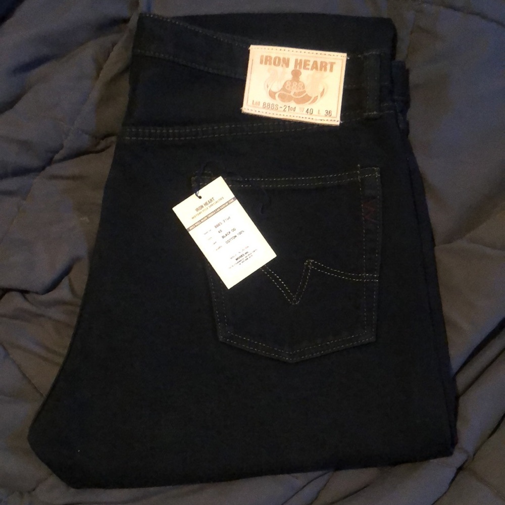 IRON HEART IH-888S-21OD 21OZ MEDIUM/HIGH RISE TAPERED CUT JEANS INDIGO OVERDYED